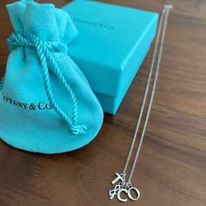 Tiffani silver logo necklace. Sterling silver